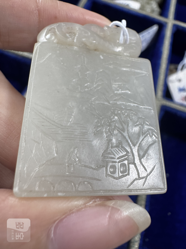 清 玉龙首山水诗文牌 - 图6